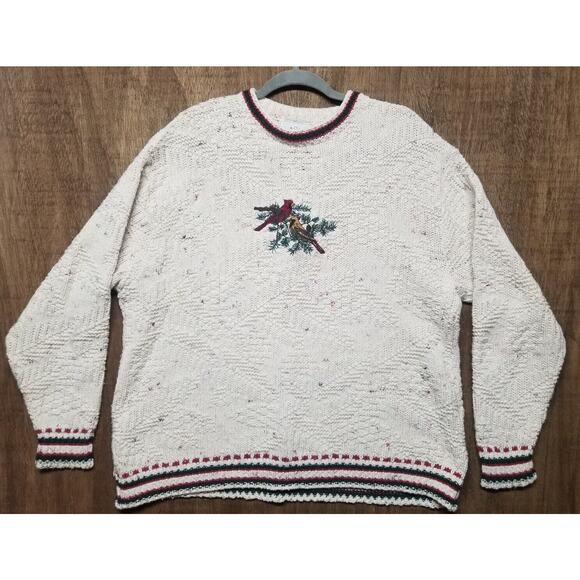 Croft & Barrow Womans Size L Winter Cardinal Sweater Christmas Ugly Cute Holiday - Picture 1 of 6